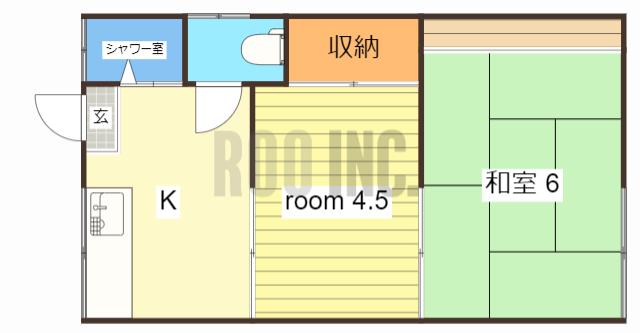 サンビレッヂ東辻井(2K/2階)の間取り写真