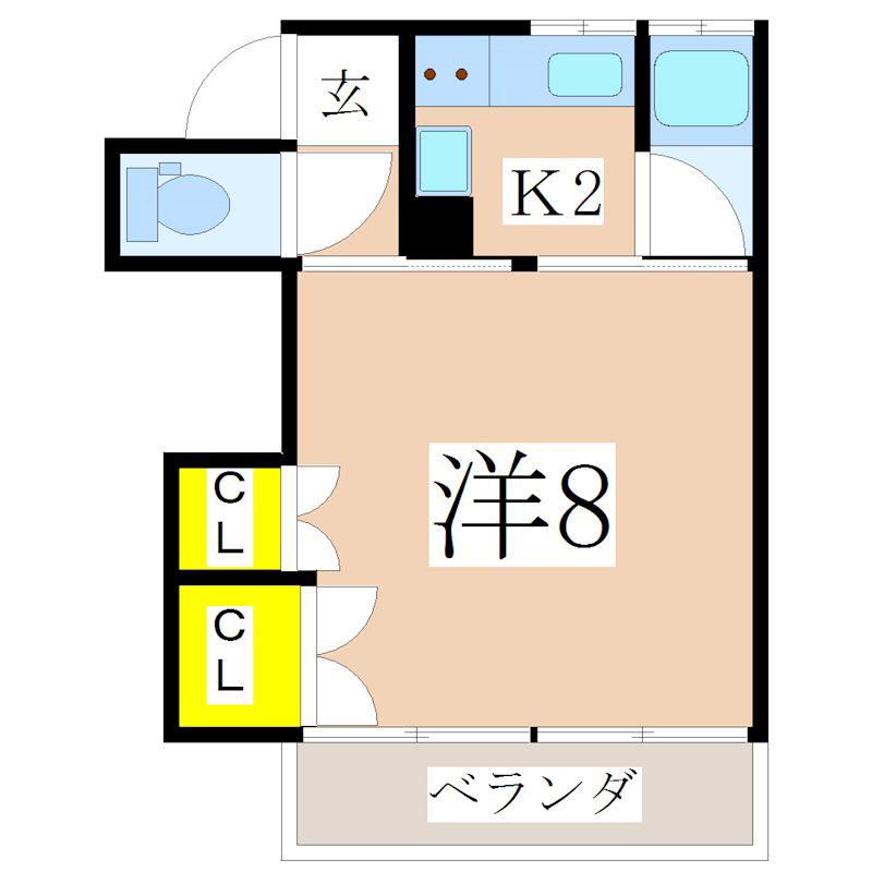 エムハイツII(1K/1階)の間取り写真