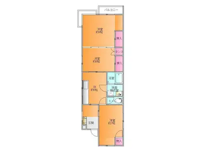 コーポサンライズ(3DK/2階)の間取り写真