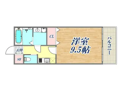 ワコーレヴィアーノ須磨関守2丁目(1K/1階)の間取り写真