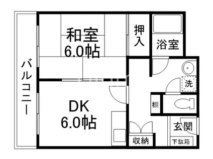 メゾンコヤマ(1DK/2階)の間取り写真