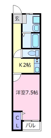 藤井寺大発マンション(1K/3階)の間取り写真