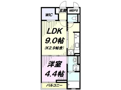 フラワー ヨネ(1LDK/1階)の間取り写真