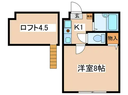 ラ・シャンス東橋本3-1号棟(1K/1階)の間取り写真