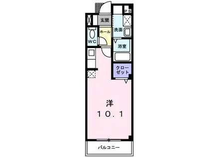 ヴィオラG(1K/1階)の間取り写真