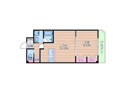 MAYFER(1LDK/2階)の間取り写真