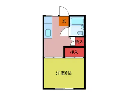 榎屋第二ハイツ(1K/2階)の間取り写真