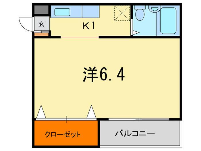 アバント・コート大石東町(1K/1階)の間取り写真