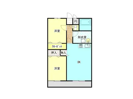 高洋ビルVII(2LDK/1階)の間取り写真