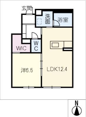 エバンジェリスト(1LDK/1階)の間取り写真