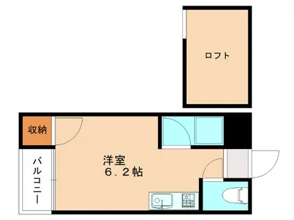 サーフサイドビル赤間(ワンルーム/2階)の間取り写真