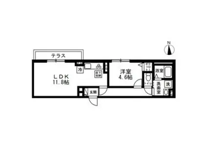 JR横浜線 八王子駅 徒歩9分 3階建 築1年(1LDK/1階)の間取り写真