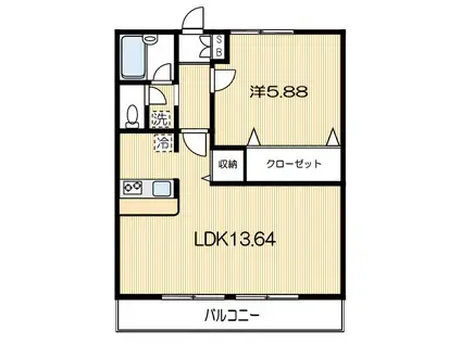 B-BRIDGE(1LDK/2階)の間取り写真