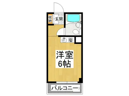 ドムス河内長野(ワンルーム/5階)の間取り写真
