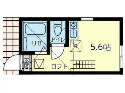 ユナイト追浜ブルターニュ(ワンルーム/2階)の間取り写真