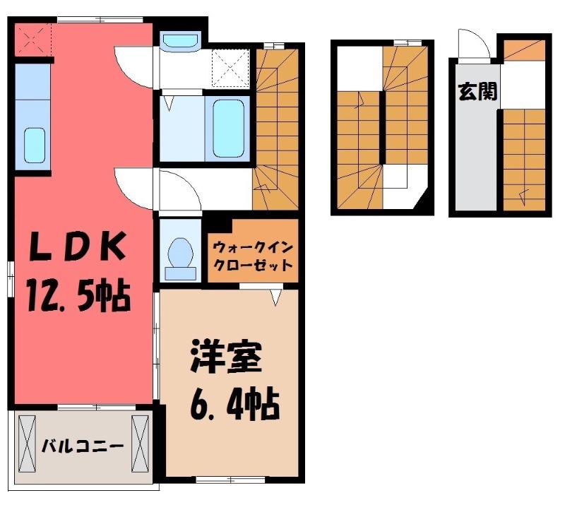 パティオA(1LDK/3階)の間取り写真