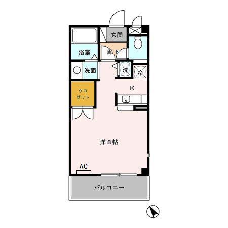 ヴェル ソレイユ(ワンルーム/3階)の間取り写真