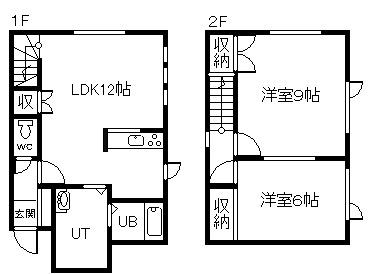 エテルノII(2LDK/1階)の間取り写真