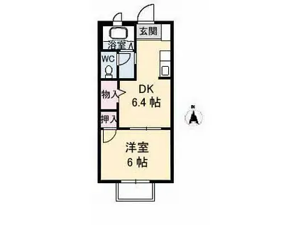 フォブール高崎(1DK/2階)の間取り写真