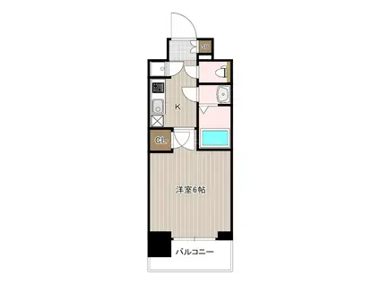 レジュールアッシュアーバンフロー(1K/6階)の間取り写真