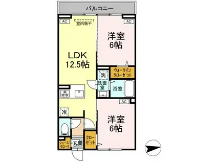 セレスティア東葛西IV(2LDK/2階)の間取り写真