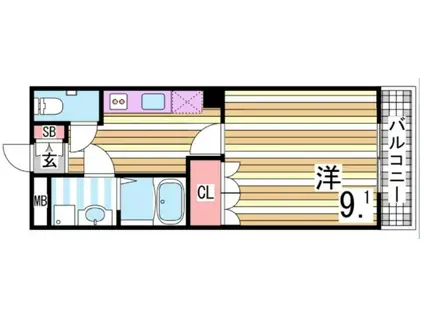 グランドパレス堀越(1K/2階)の間取り写真