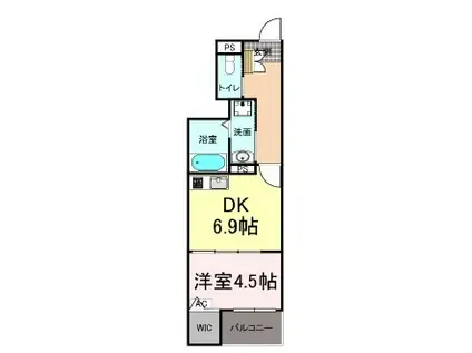 ナディア A(1DK/1階)の間取り写真