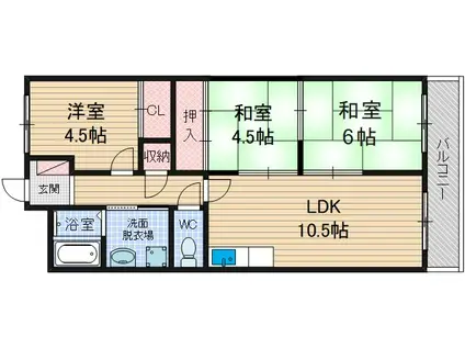 メゾン・トゥルース(3LDK/2階)の間取り写真