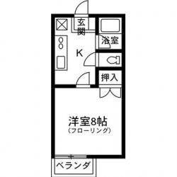 ロイヤルハイツ(1K/1階)の間取り写真