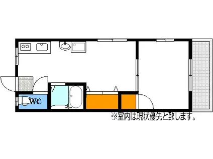 タナカビル(1LDK/3階)の間取り写真