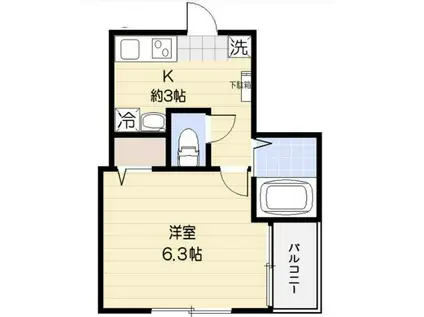 PRIVIA笹塚(1K/2階)の間取り写真