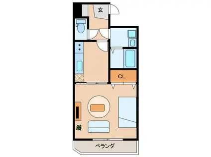 鴨江レジデンス(1K/3階)の間取り写真