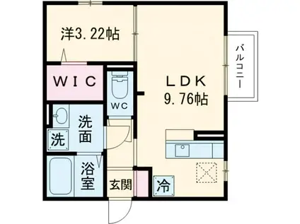 エマリーII(1LDK/1階)の間取り写真