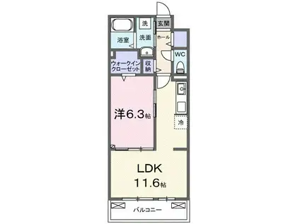 ティ・ワイ レジデンス(1LDK/2階)の間取り写真