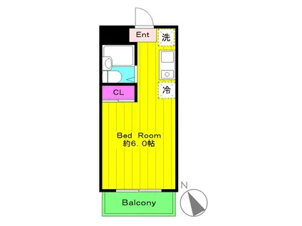 登戸ハイツ(1K/2階)の間取り写真