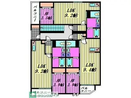 蓮田市東2丁目(1LDK/1階)の間取り写真