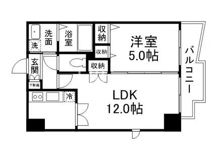 サムティ京都二条(1LDK/6階)の間取り写真