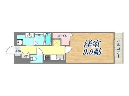 サンセール伊丹(1K/1階)の間取り写真