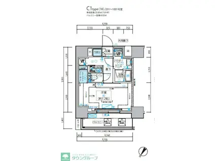 メインステージ五反野II(1K/2階)の間取り写真