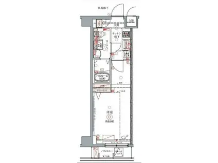 クレヴィスタ豊洲ベイサイド(1K/2階)の間取り写真