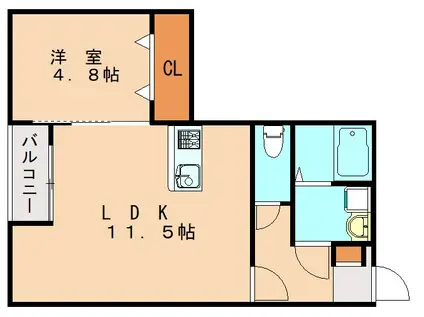 IMAXレジデンス博多南(1LDK/3階)の間取り写真