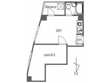 アークレジデンス南田中(1DK/2階)の間取り写真