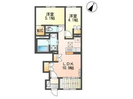 ハイムガーデンV(2LDK/1階)の間取り写真