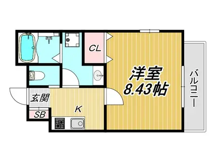 E-インフィニティ(1K/4階)の間取り写真