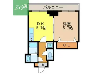 さくらヒルズ(1DK/8階)の間取り写真