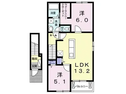 サン・イルミ II(2LDK/2階)の間取り写真