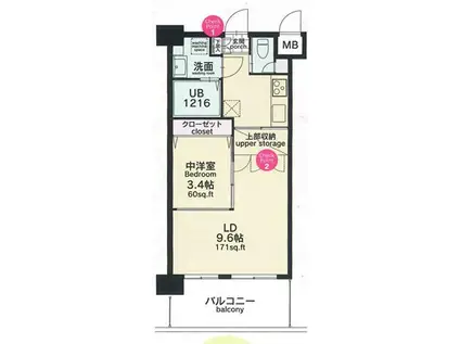 NO82 EMPRESS(1LDK/5階)の間取り写真