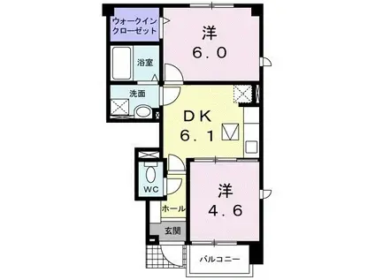 ラシーヌ・A(2DK/1階)の間取り写真