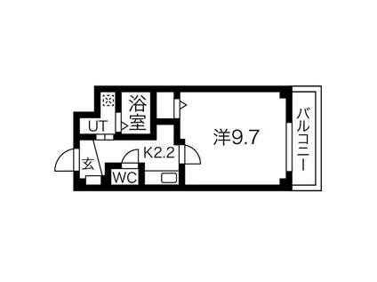 ドーム千代崎(1K/2階)の間取り写真