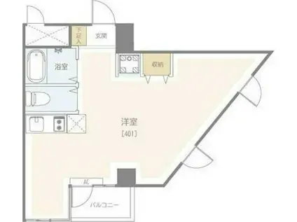 キタノハウス 一棟(ワンルーム/4階)の間取り写真